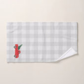 ツリーチェックパターン付き赤トラックのバスタオルセット バスタオルセット (ハンドタオル)