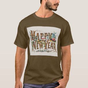 ツリーチランズ、どんぐりと花の新年おめでとう Tシャツ