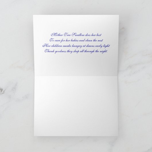 ツリーツバメ カード (内部)