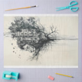 ツリーデカップシルエットライオンヘッド 薄葉紙 (クラフト)