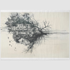 ツリーデカップシルエットライオンヘッド 薄葉紙