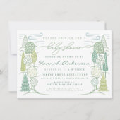 ツリートップベビーシャワーグ男女兼用リーン 招待状 (正面)