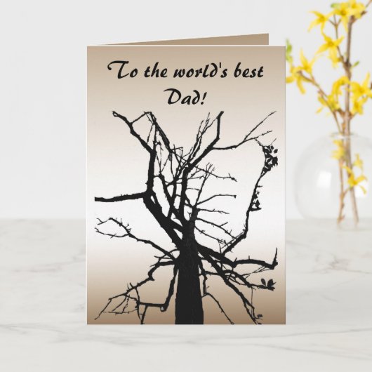 ツリートップ抽象芸術ファーザズデイカード カード (黄色い花)