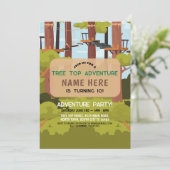 ツリートップ誕生日アドベンチャーパークアウトドア招待状 招待状 (スタンド正面)