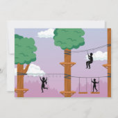 ツリートップ誕生日アドベンチャーパークピンクガール写真 招待状 (裏面)