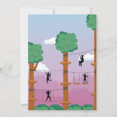 ツリートップ誕生日ピンクガールアドベンチャーパークアウトドア 招待状 (裏面)