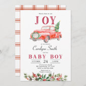 ツリートラッククリスマスベビーシャワー招待状 招待状 (正面/裏面)