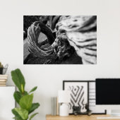 ツリートランクスパイラルB&W写真 – ポスター (ホームオフィス)