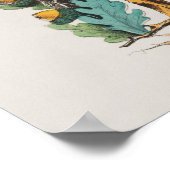 ツリートランクス、どんぐり、花の新年 ポスター (角)