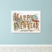 ツリートランク、アコルン、花の新年 キャンバスプリント (インサイチュ (ウッドフロア))