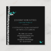 *～*ツリードクターブルーバードアーボリスト樺の木ツリー スクエア名刺 (裏面)