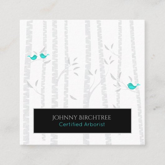 *～*ツリードクターブルーバード樺の木ツリーアーボリスト スクエア名刺 (正面)
