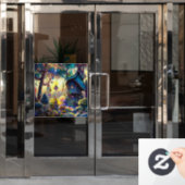 ツリーハお洒落ウス窓にしがみつく ウィンドウサイン (オフィスドア)