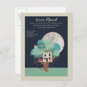 ツリーハウスとムーン我々は家に移動した 案内ポストカード (正面/裏面)