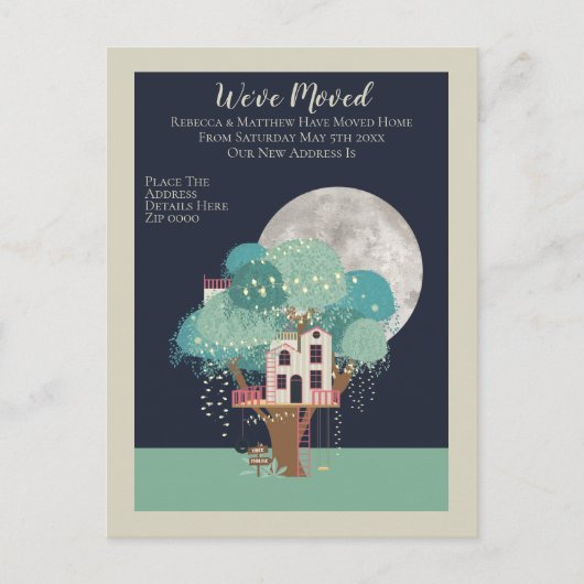 ツリーハウスとムーン我々は家に移動した 案内ポストカード (正面)