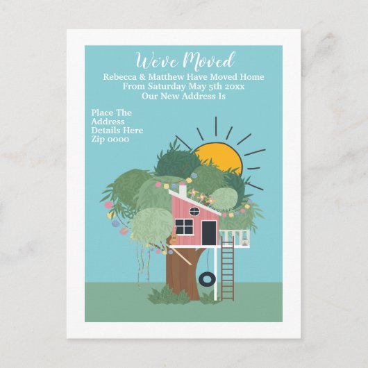 ツリーハウスと太陽の私たちは家に移動した 案内ポストカード (正面)