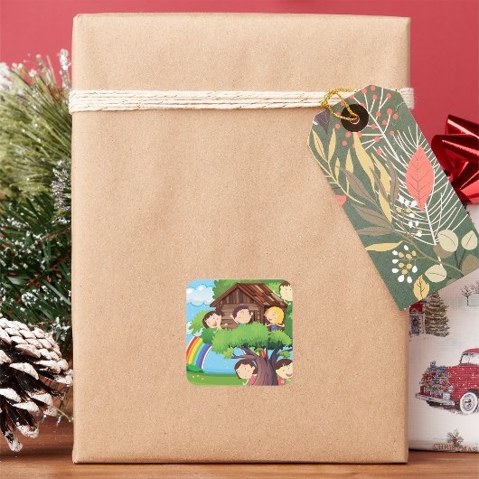 ツリーハウスの子供たち スクエアシール