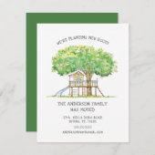 ツリーハウスキュート家族の引越しのお知らせ 案内状 (正面/裏面)