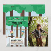 ツリーハウスバースデーアドベンチャーパーク外観写真 招待状 (正面/裏面)