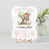 ツリーハウス誕生日自然フラワーズ招待状 招待状 (スタンド正面)