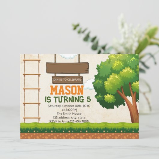 ツリーハウス コースパーティ招待状 招待状 (スタンド正面)