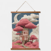 ツリーハカラフルウスデザイン 吊り下げ型タペストリー (正面)