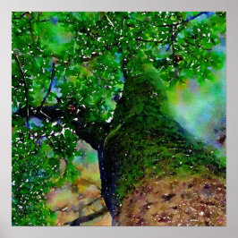 「ツリーハグ」セミグロススクエアポスター ポスター