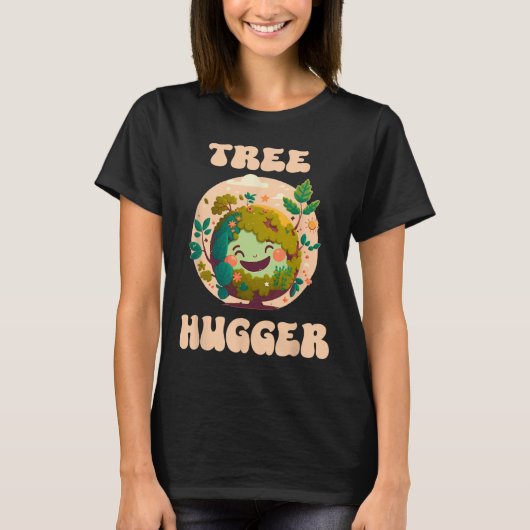 ツリーハッガーヴィンテージレトロ自然環境耳 Tシャツ (正面)