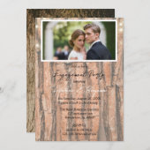 ツリーハートグラデーションフォト婚約パーティ 招待状 (正面/裏面)