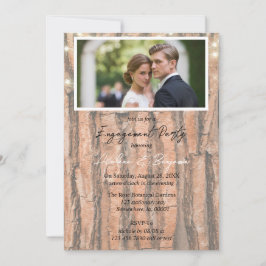 ツリーハートグラデーションフォト婚約パーティ 招待状