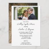 ツリーハートグラデーション写真結婚のカップルのシャワー 招待状 (正面/裏面)