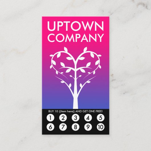 ツリーハートロイヤリティパンチカード ロイヤリティカード (正面)