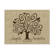 ツリーハート結婚の応答カード