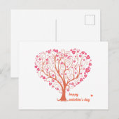ツリーハート ハッピー ヴァレンタイン デー ポストカード (正面/裏面)