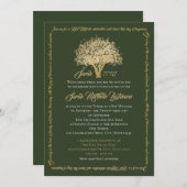 ツリーバルミツワーゴールデンスターオブデイビッド招待状 招待状 (正面/裏面)