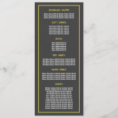 ツリーバード, レストラン スリムライン メニュー (裏面)