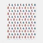 ツリーパターンピンククッキーの形状クリスマス フリースブランケット (正面)