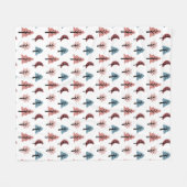 ツリーパターンピンククッキーの形状クリスマス フリースブランケット (正面(横))