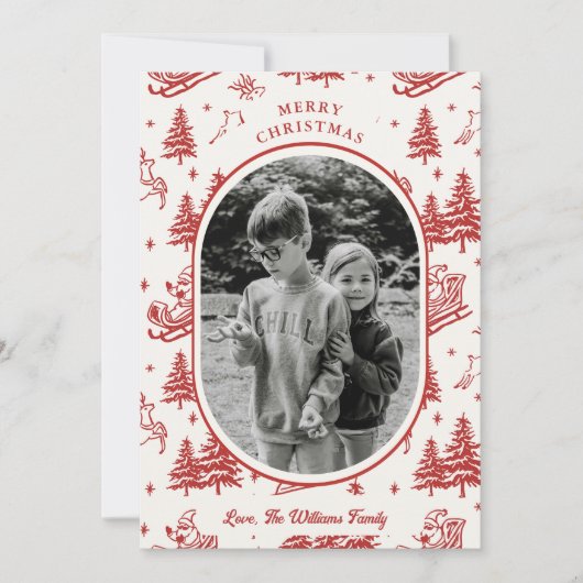 ツリーパターンフォトクリスマスカード シーズンカード (正面)
