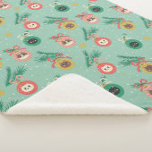 ツリーパターン上の猫オーナメント シェルパブランケット (3/4)