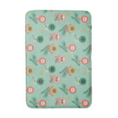 ツリーパターン上の猫オーナメント バスマット (正面縦)