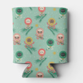 ツリーパターン上の猫オーナメント 缶クーラー (裏面)