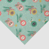 ツリーパターン上の猫オーナメント 薄葉紙 (詳細)