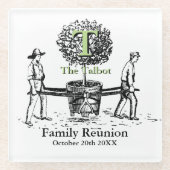 ツリーファパーソナライズされたミリ懇親会ガラスコースター ガラスコースター (正面)