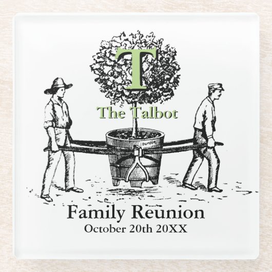 ツリーファパーソナライズされたミリ懇親会ガラスコースター ガラスコースター (正面)