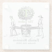 ツリーファパーソナライズされたミリ懇親会ガラスコースター ガラスコースター (裏面)