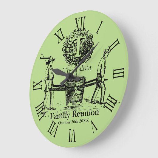 ツリーファパーソナライズされたミリ懇親会壁時計 ラージ壁時計 (傾斜)