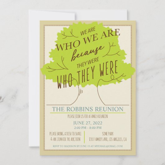 ツリーファミリーツリーファミリー懇親会招待状 招待状 (正面)