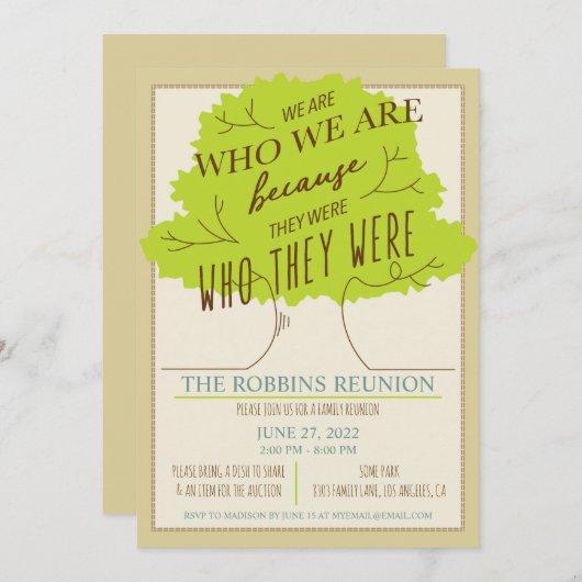 ツリーファミリーツリーファミリー懇親会招待状 招待状 (正面/裏面)