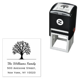 ツリーファミリ名トレンディースクリプト文字差出人住所 セルフインキングスタンプ